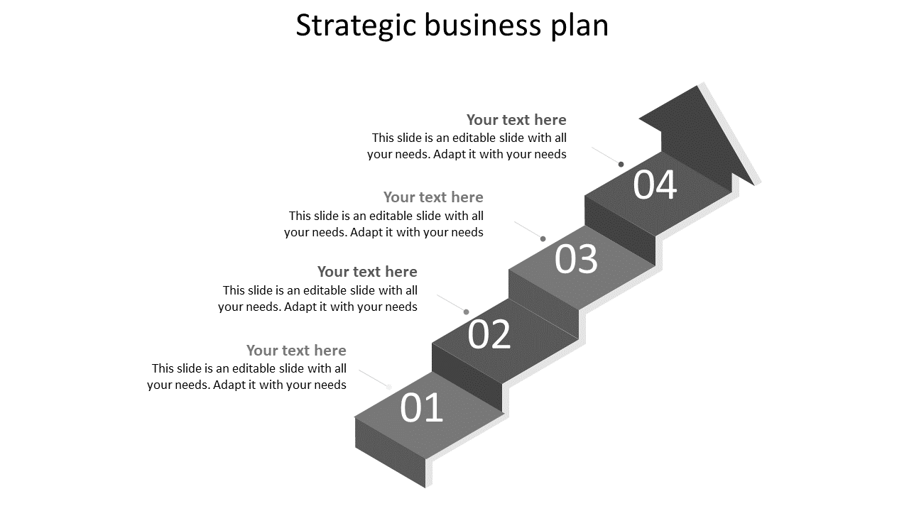 Free - Use Strategic Business Plan In Grey Color Slide Model